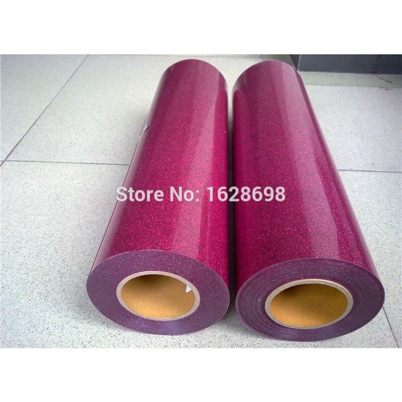 CDG-24 cherry color Glitter PU korea heat transfer film for clothes