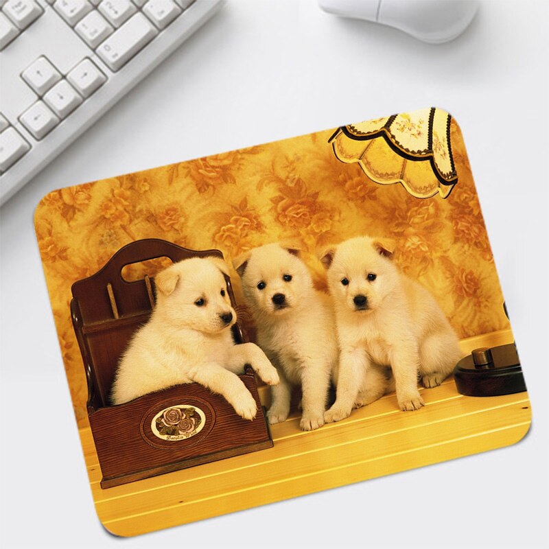 Cute Puppy Printed Mats Mice Pads Natural Rubber Mouse Pad No Locking Edge Big Small Size 22x18cm for Desk Pad Mice Mats: A 220x180mm