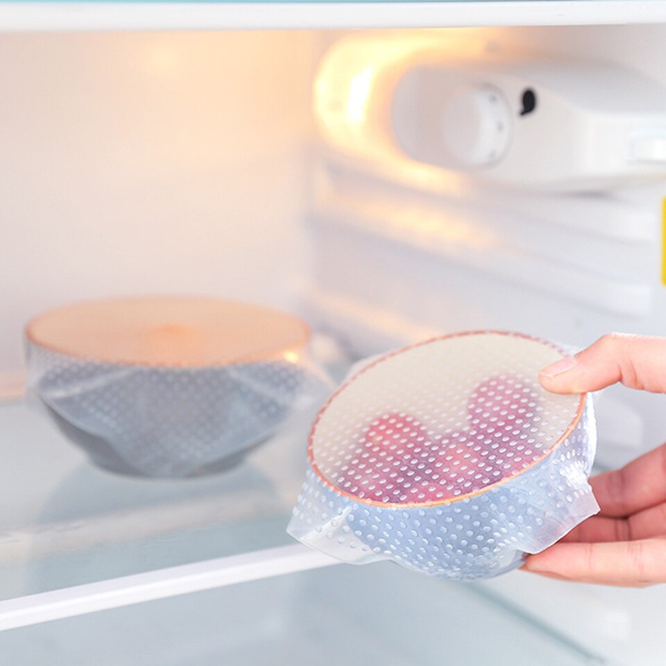 Transhome-envoltura de silicona reutilizable para alimentos, envoltura elástica para mantener la comida fresca, utensilios de cocina, Saran