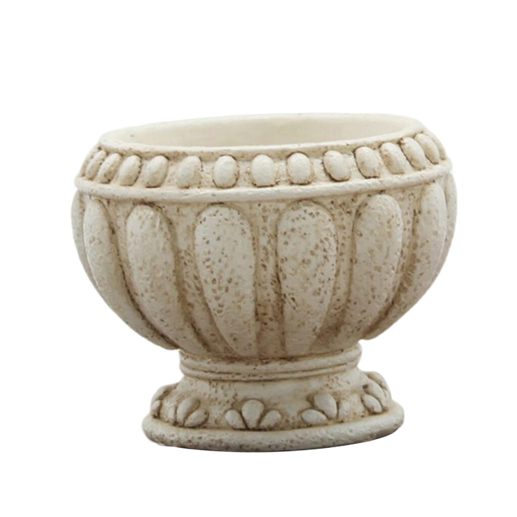 Vintage stil harpiks saftig planter potte kaktus planter boks fairy hage dekor diy hjemme desktop blomsterpotte: En