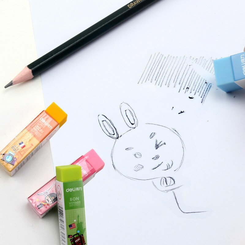 Deli Potlood Gummen Leuke Cartoon Effen Kleuren Gum Kantoorbenodigdheden Voor School Student Levert Art Gum Voor Student