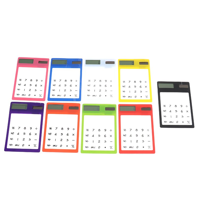 8 Digit Touch Screen Ultra slim Transparent Solar Stationery Clear Scientific Calculator use for Student School Office