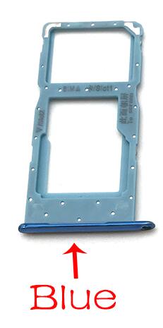 Sim-kort fackhållare adapter tillbehör för huawei p smart / honor 10 lite reservdelar: Blå