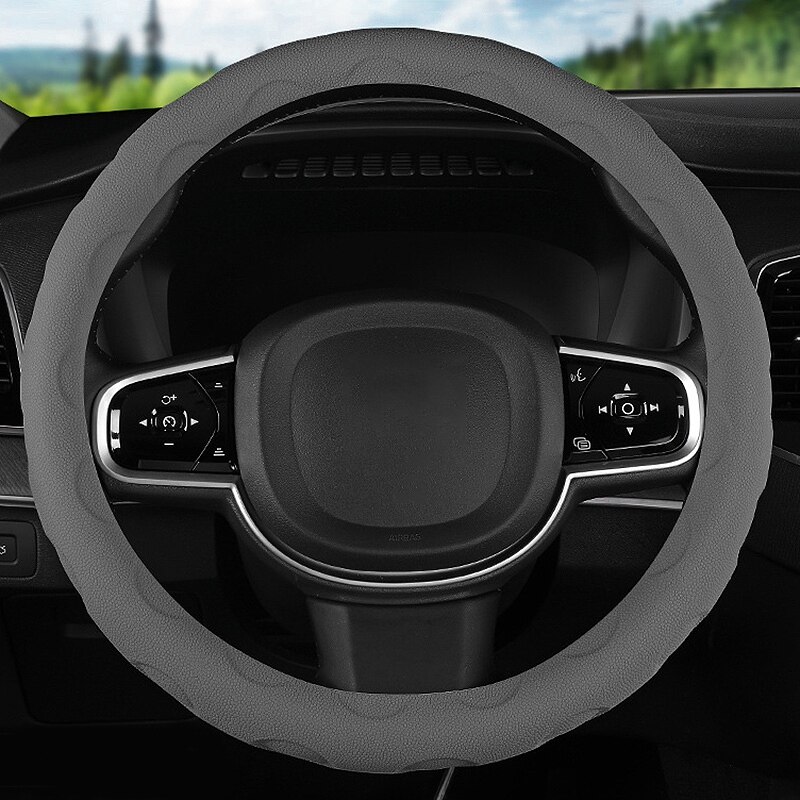 universell silikagel-rattdeksel til bil anti-skli sklisikkert slitesterk 38cm/15 tommers rattdeksel