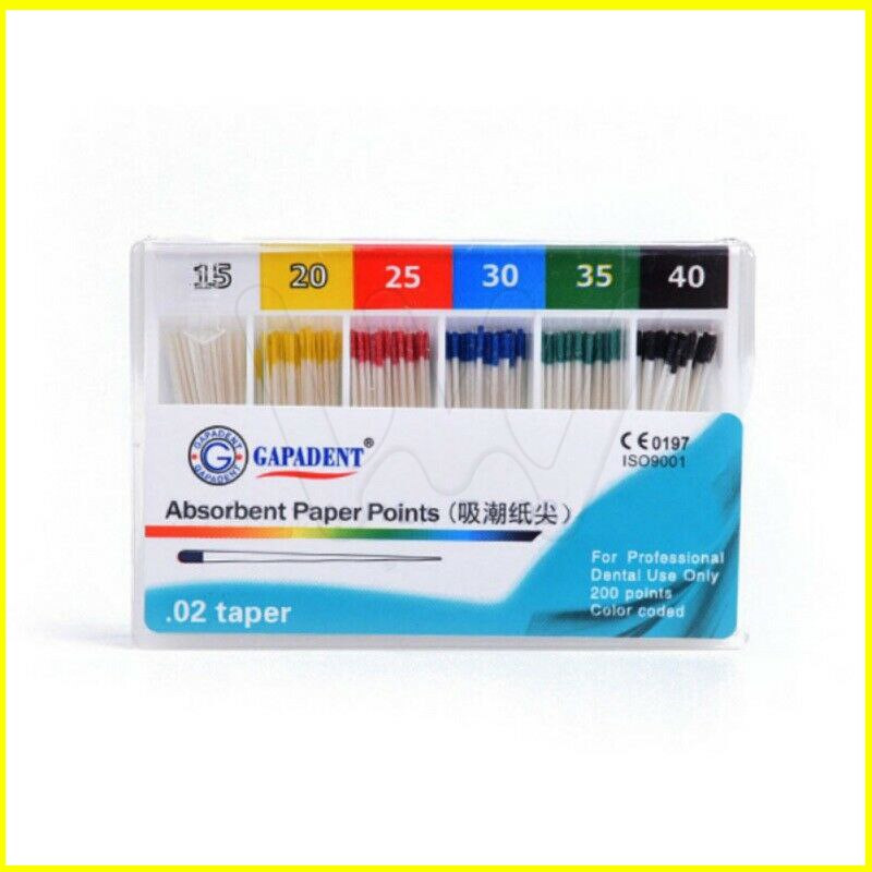10 boxes/2000pcs Dental Material Absorbent Paper Points Dentist Products 0.02 Taper