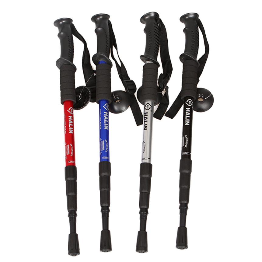 Hiking Pole Trekking Sticks Four straight grips uphill Handle Cane Basto De Caminhada Wandelstok Opvouwbare Bastones nto