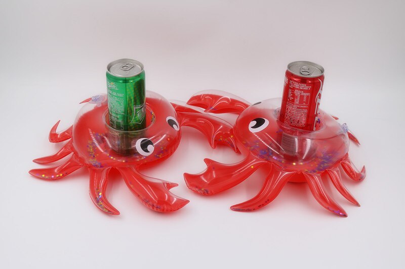 Inflatable Cup Holder Swimming Pool Float Drink Float Transparent crab Pool Float Swimming Ring Party Toys Beach Bar Accessories