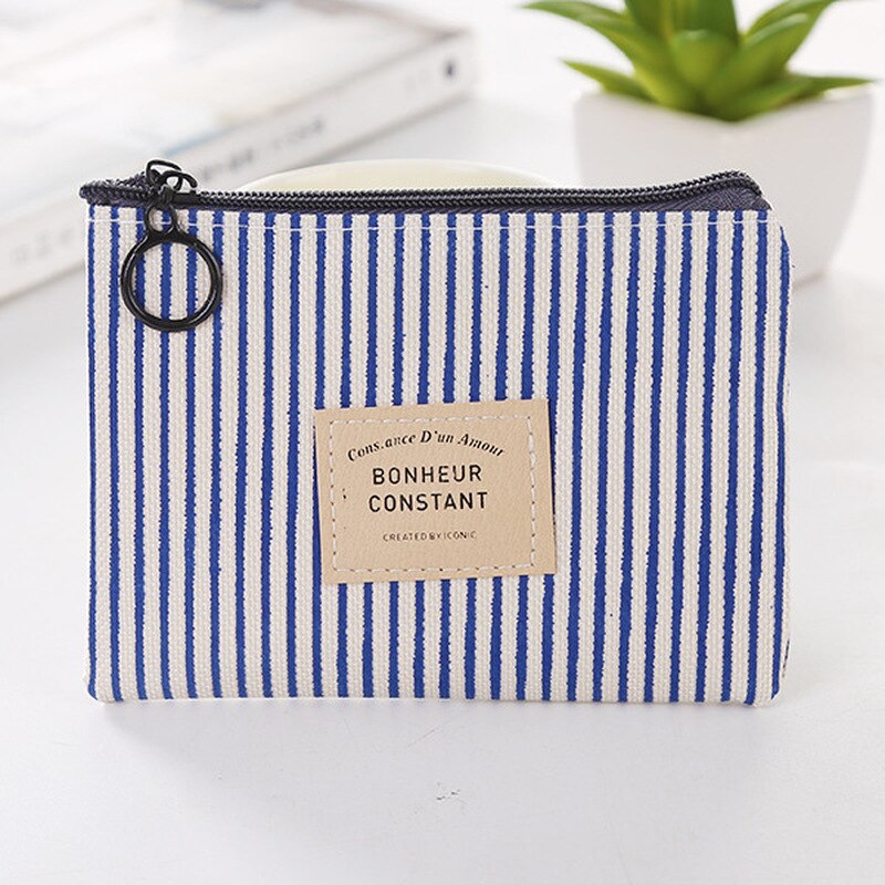 Unisex Canvas Key Card Portemonnee Mini Portemonnee Pouch Canvas Kleine Tas Rits Portemonnee Kaarthouder Portemonnee Vier Kleuren