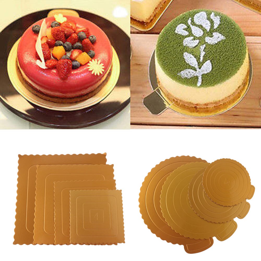 Mousse Cake Boards Gold Paper Cupcake Dessert Display Tray Pastry Baking Mat Cake Decor Tool Kitchen reposteria pasteleria Tool