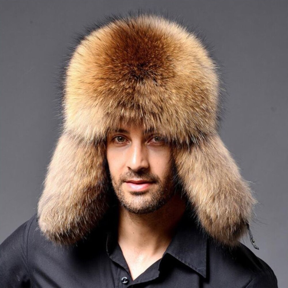 Faux Fur Bomber Hat Russian Ushanka Hat Tapper Hat with Earflap