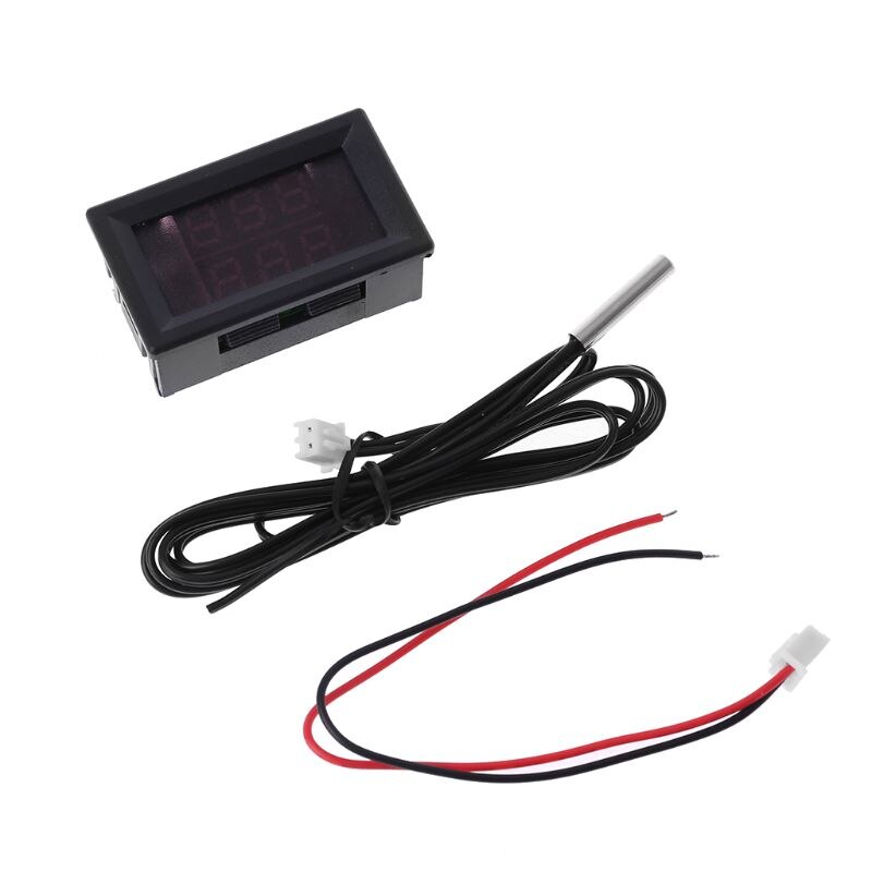12V/24V Led Display Auto Voltage &amp; Water Temperatuurmeter Voltmeter Thermometer N12 20