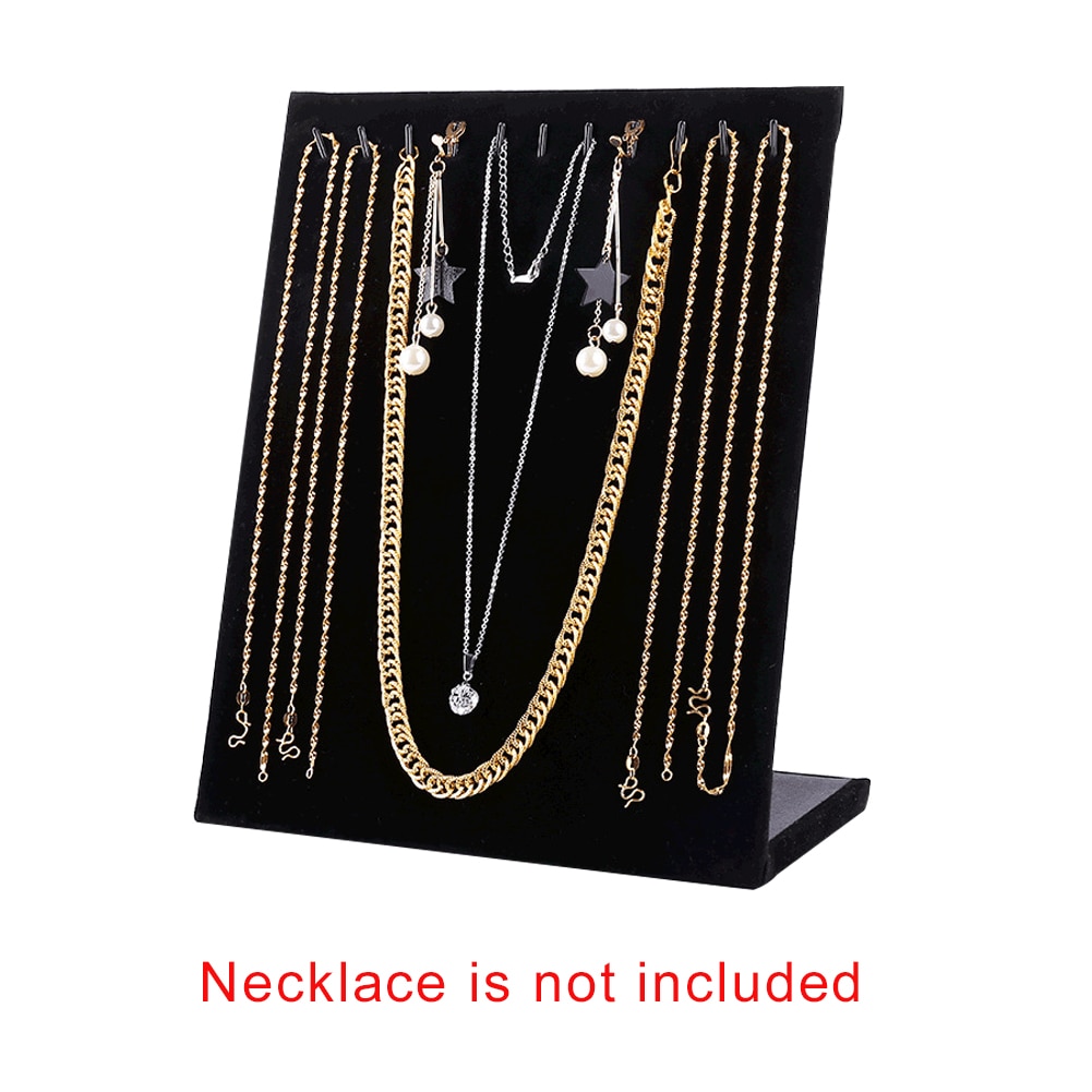 Composite Board Earring Organiser Display Hanger Velvet Home Desktop Studs Holder Dressing Table Ring Jewellery Necklace Stand