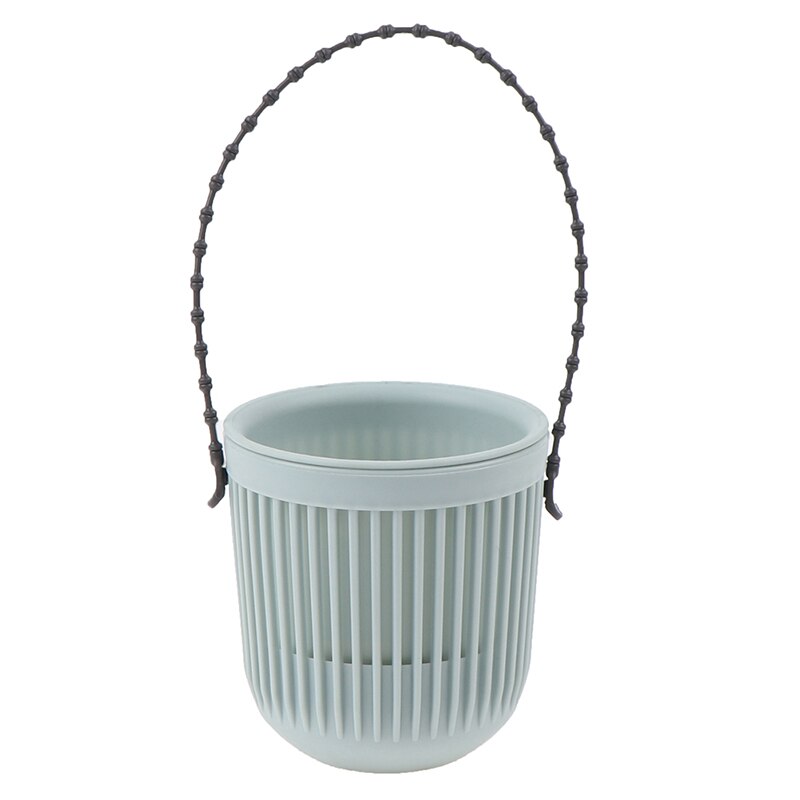 Macetas colgantes de cadena para balcón, cesta de maceta de flores, tejido de mimbre de imitación, 1 ud.: 5