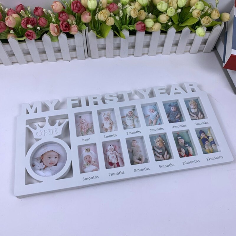 My First Year Baby Keepsake Frame 0-12 Months Pictures Photo Frame Souvenirs Kids Growing Memory