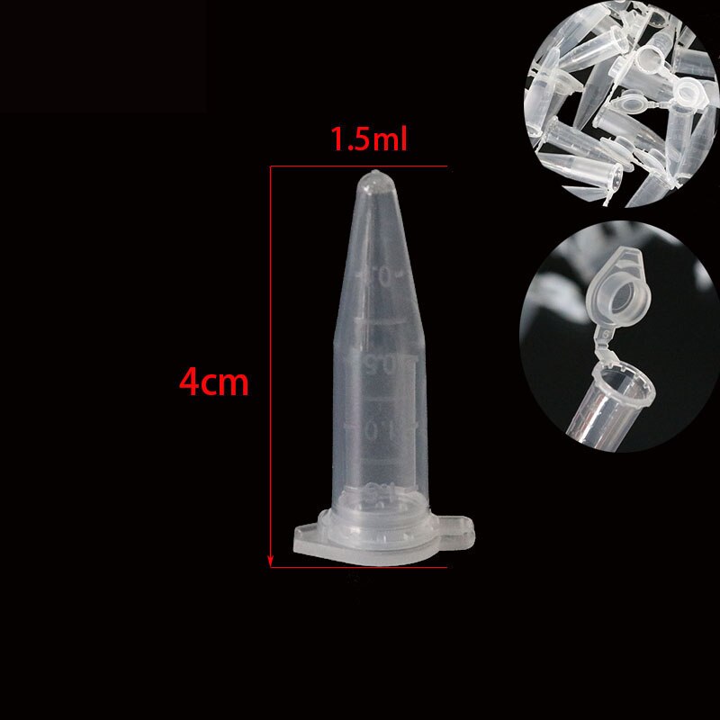 Tubo de prueba de plástico transparente, Unidad de Gestión de centrífuga, tapa de contenedor para muestras de laboratorio, papelería escolar, 1,5 Ml, 50 Uds.