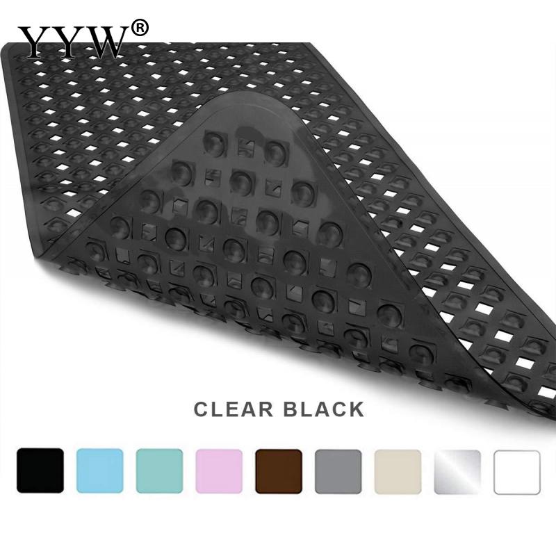 Rechthoekige 40 x 70cm pvc badmat antislip badkamer massage badmat zuignap antislip badmat antislip badmatten: Zwart / 7038cm
