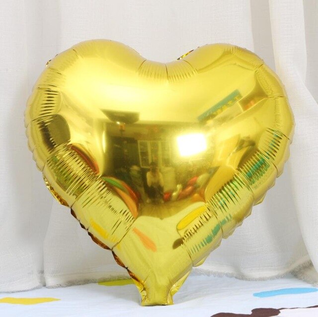 10 stk 18 tommer hjerteballon rose guld rød ægteskab kærlighedsballoner bryllupsfødselsdagsfest indretning folie heliumballon til fotografi: Guld