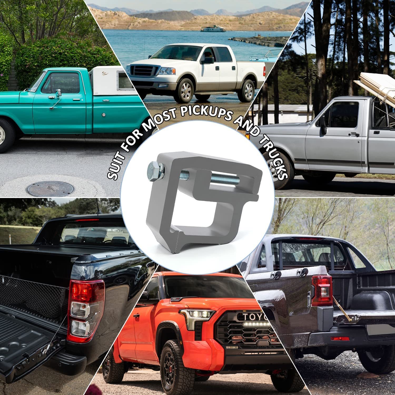 4pcs Tie Downs clamp Tte Lock Truck Cap Topper Camper Shell Mounting Clamps for Pickup Truck Add