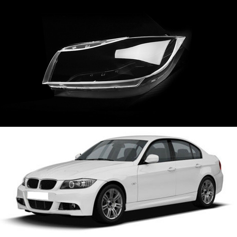 Par faro de xenón de coche lámpara de cristal derecho lente cubierta de plástico para BMW E90 3 E91