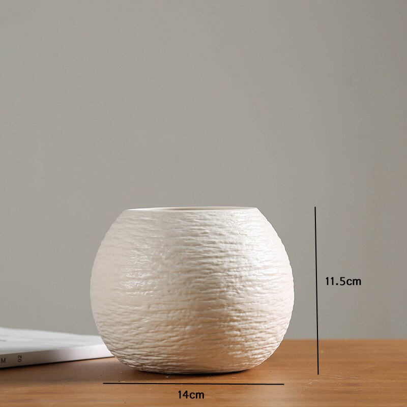 Hvit vase keramikk vase hjemmedekorasjon tilbehør tørr blomst moderne minimalistiske litterære vaser for blomster ev dekorasyon: 5
