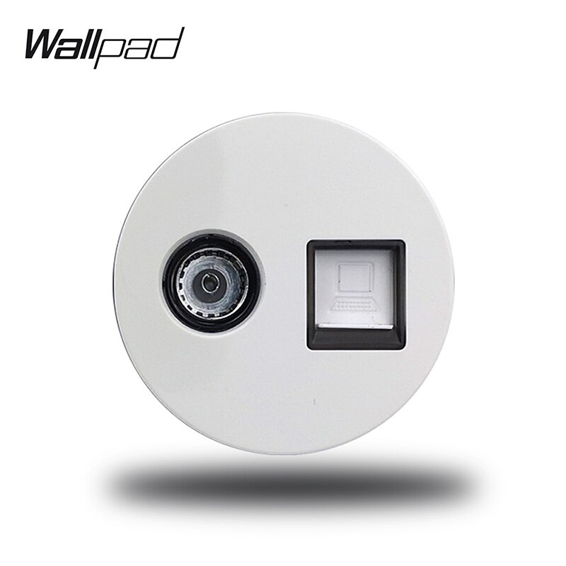 Diy  l6 5 farger tv jack katt 5e katt 6 rj45 ethernet pc datamaskin internett datauttak i én enkelt modulær gratis kombinasjon: Hvit / Katt 5e