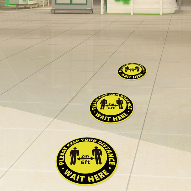 Round Circle Sticker Keep Social Distance Safety Floor Sign People Gathering Control Adhesive Paster