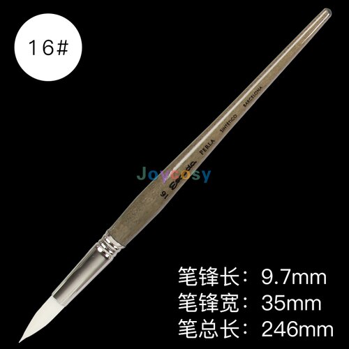 Perla Series 1430 Escoda Pointed Toray Round - Short Handle - Artist Paint Brush, Synthetic White Filament, Watercolor &amp; Acrylic: 1430 16