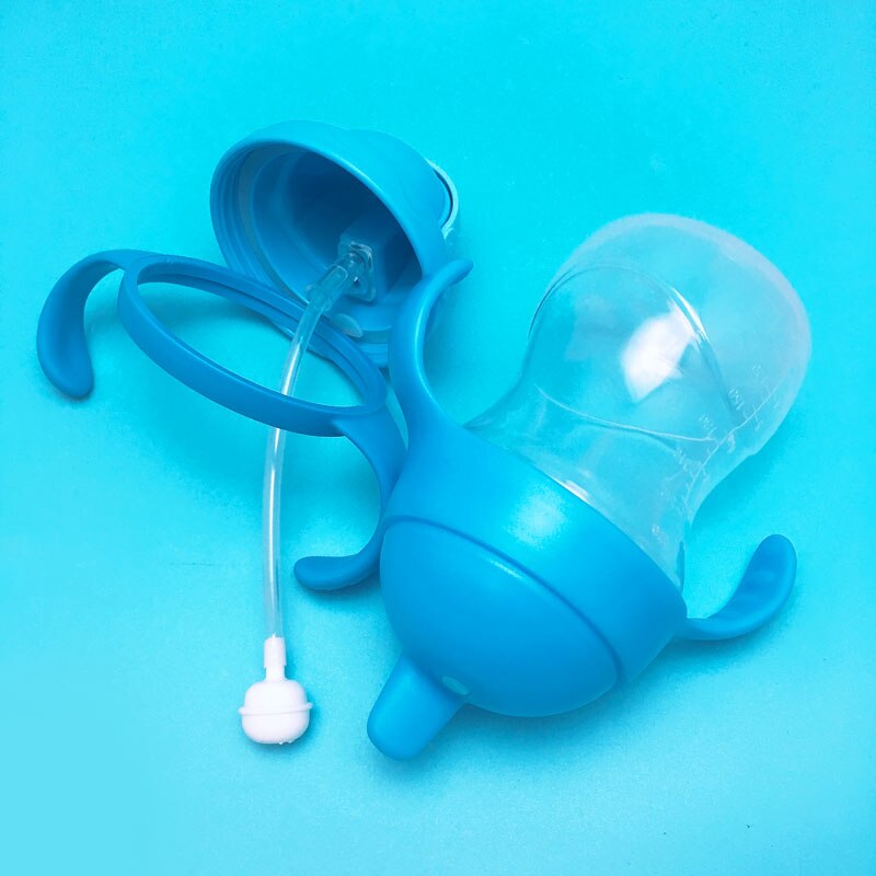 Gobelet à bec verseur pour bébé avec poignée, gobelet de transition pour nourrissons, tout-petits, enfants 2 sans bpa 250ml: Bleu