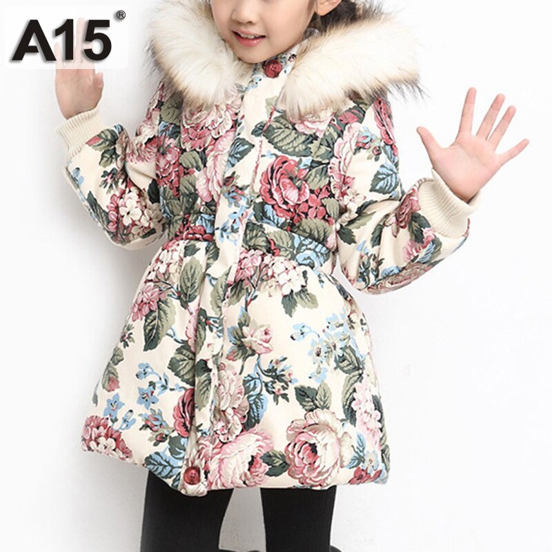 A15 Kinderkleding Parka Meisje Winter Kids Jassen voor Meisjes Tiener Kleding dikke Warme Jas Met Kap Maat 3 4 6 8 10 12 jaar