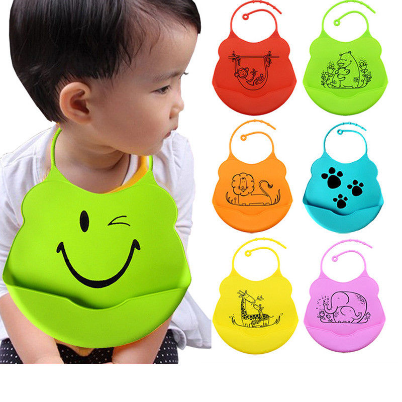 Dessin animé mignon beau bébé bébé enfants Silicone bavoir enfant bébé déjeuner alimentation bavoirs étanche