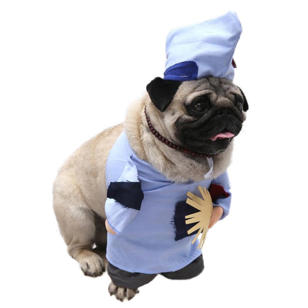 1 Set Pet Dog Costumes Cat Dog Cosplay Suit Halloween Christmas Uniform Clothing Puppy Hat and Necklace Outfit Party Dressing Up