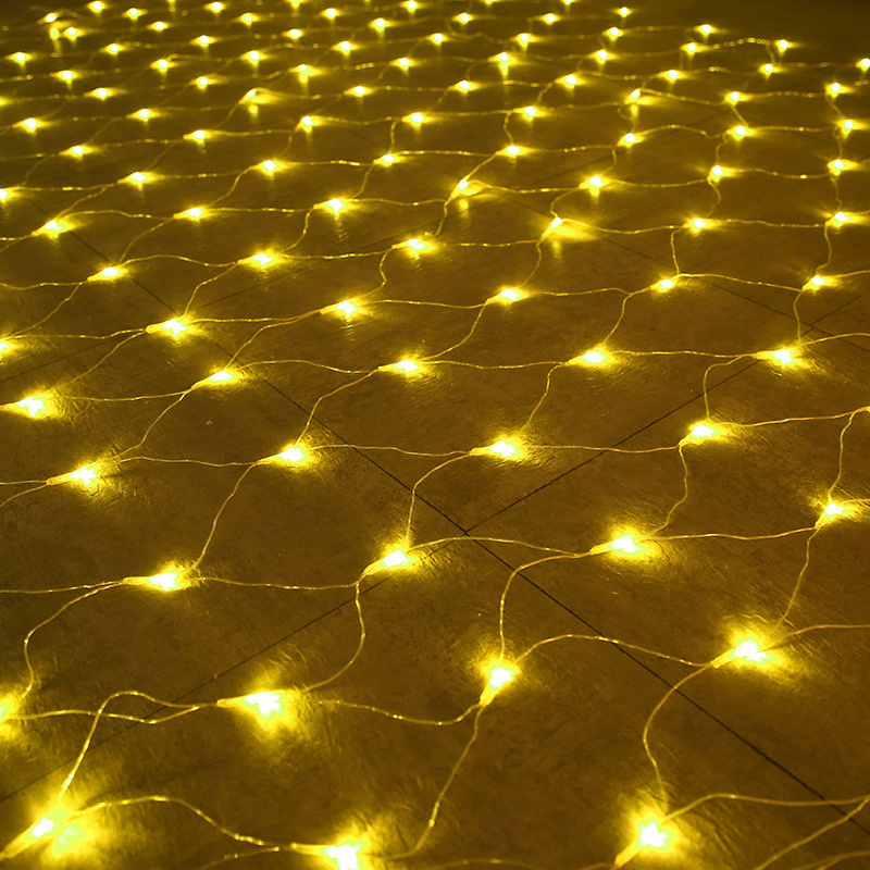 Led netting lyslenke 1.5*1.5m 3*2m 6*4m utendørs vanntett gardin lyslenke julegirlander bryllupsfest vindusdekor: Blå / 650w