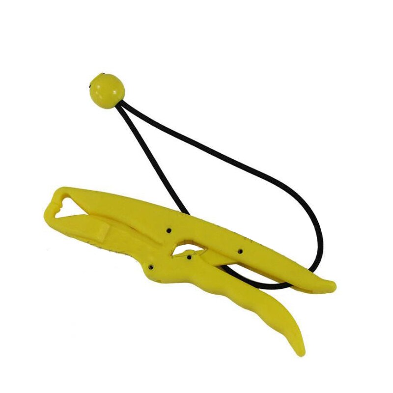 1PC 17.5cm Hand Controller Fishing Gripper Grabber Plastic Fish Lip Grip Fishing Tackle Tool Women Fish Lip Grip: yellow