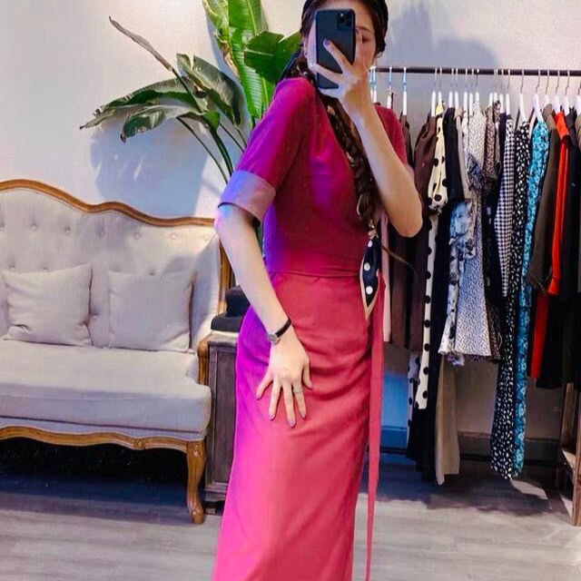 Robe tibétaine traditionnelle d&#39;été pour femmes, Robe de soirée Slim, Style chinois, Costumes de spectacle sur scène, tenue de Performance
