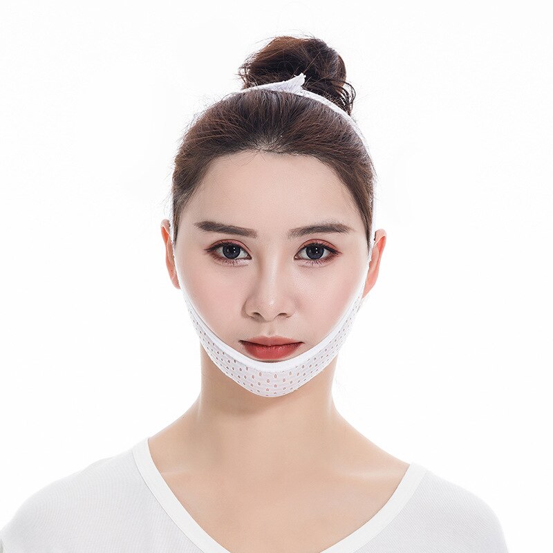 Face Care Slim Down Bandage Small Face Shaping Belt Double Chin Lifting Tight Facial Massager Anti Cellulite Face Mask Belts: White