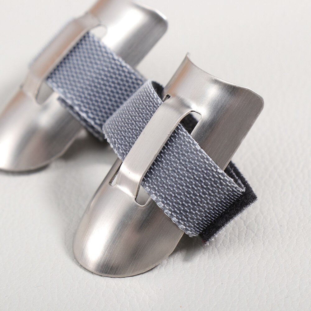 2PCS Finger Protector Adjustable Convenient Stainless Steel Finger Guard Kitchen Accessory for Cutting Dicing Peeling Skinning
