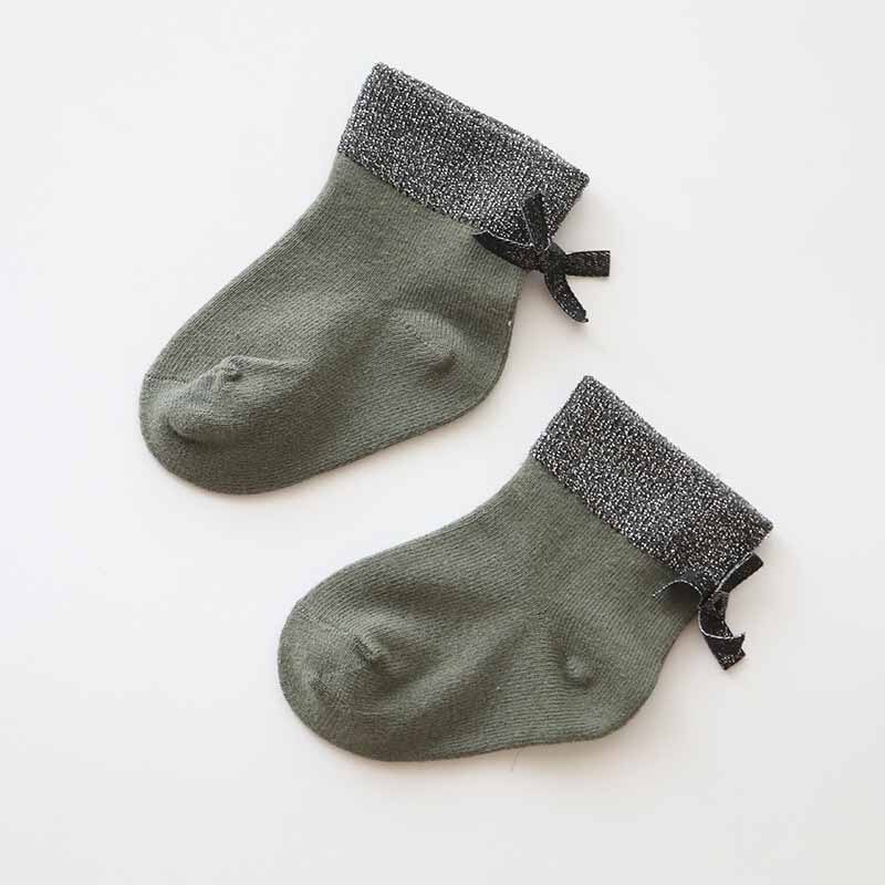 Cute Bow Glitter Newborn Socks Soft Cotton Baby Girl Boy Socks skarpetki Winter Warm Born Baby Socks meia infantil: 0-1Y  style 3