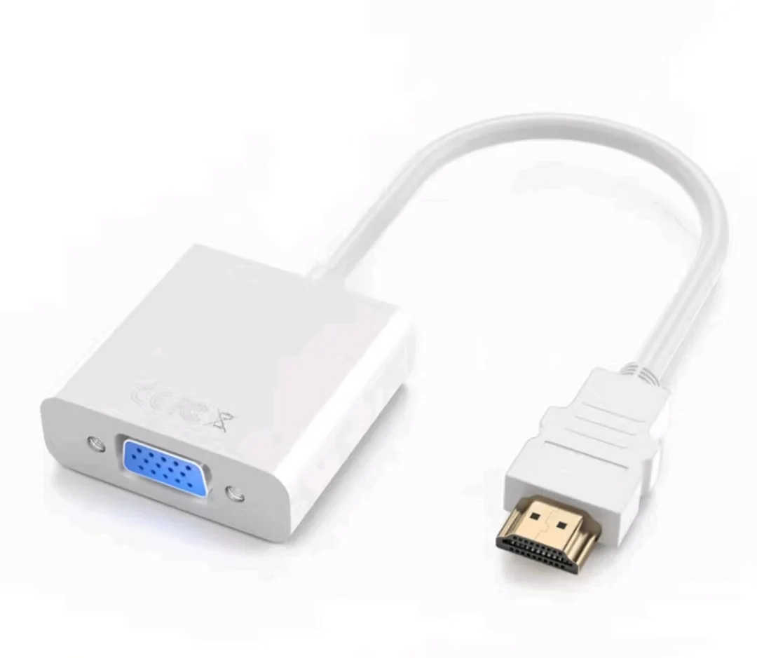 HD 1080P HDMI-compatibel naar VGA-adapter Digitaal analoog HDMI-compatibel Man-vrouw VGA-kabelconverter voor pc Laptop Tablet: Rood