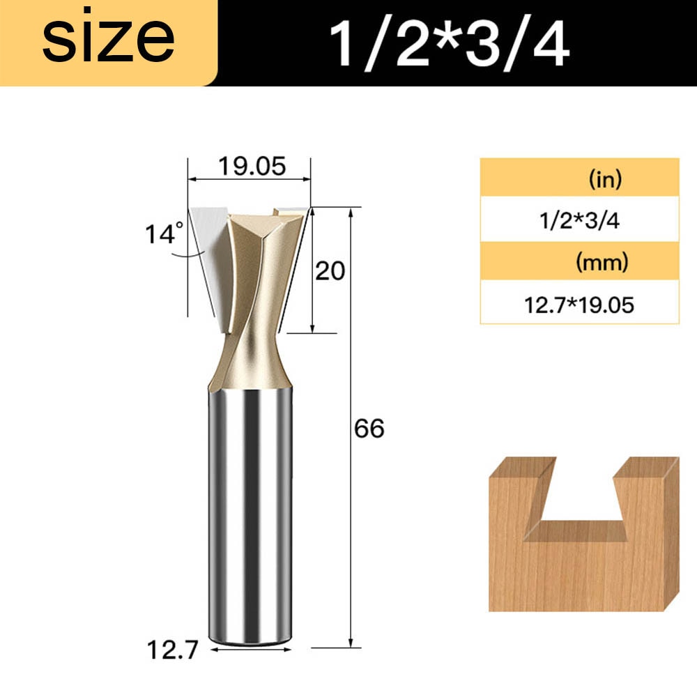 Tideway Dovetail Router Bits Joint Milling Cutter Tools for Furniture Building Cabinet Making Engraving Cutting Tool for Wood: W00113