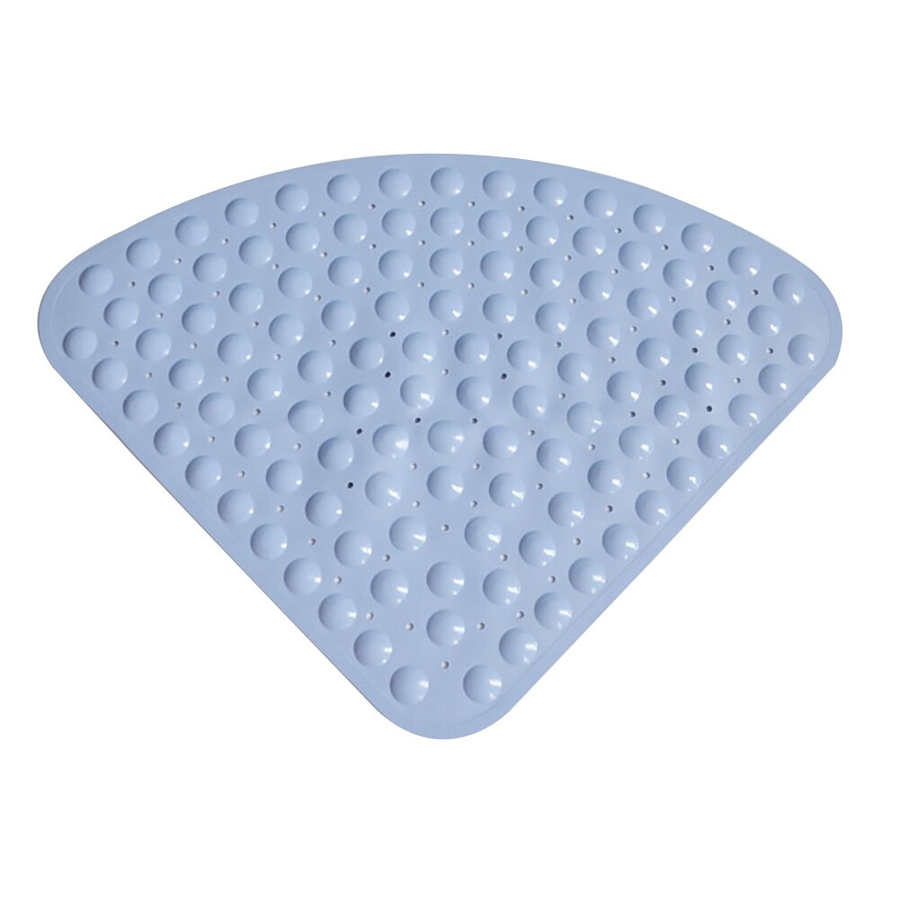 Corner Bath Shower Mat Non Slip Pad Quadrant Sector Rubber Anti-Bacterial Mat: Light blue