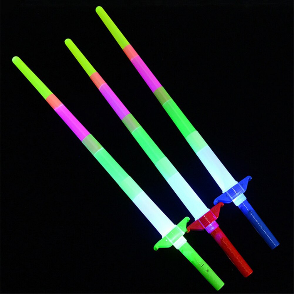 Retractable LED Light Flashing Glow Sticks Wands Toys Party Wedding Decoration