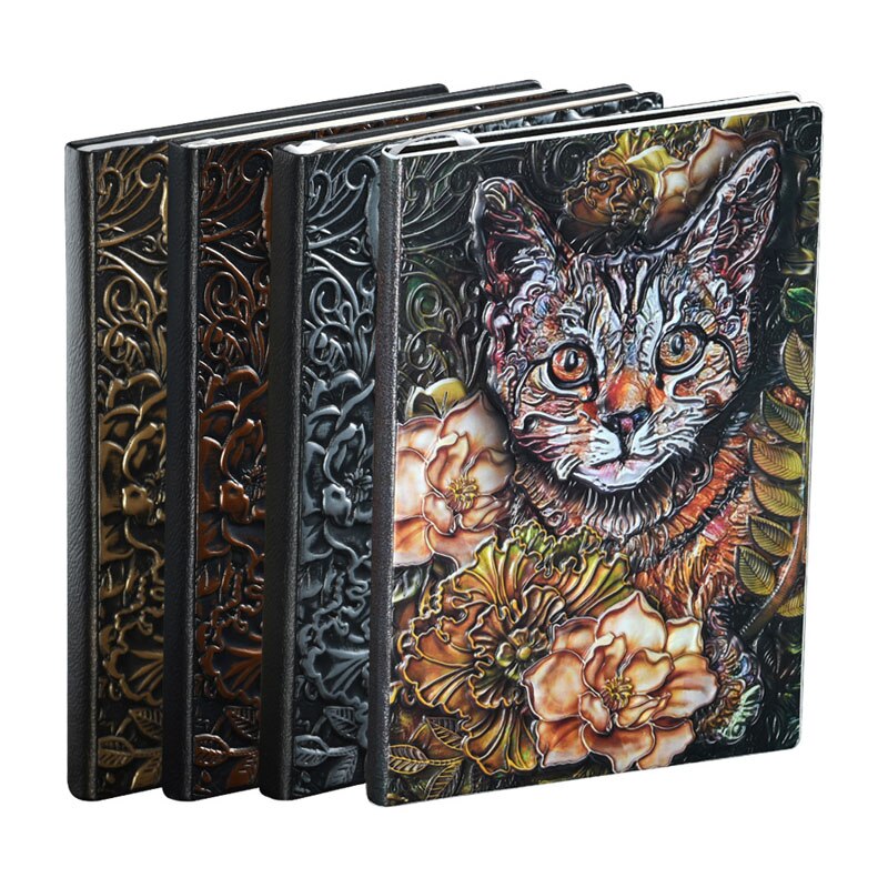 Retro Embossed Cat Face A5 Notebooks and Journls 2022 Diary Travel Diary Planner School Book Journaling Stationery