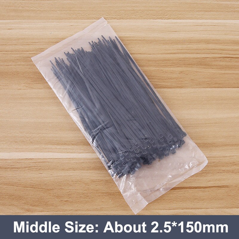 100pcs Reusable Nylon Plastic Cable Ties Wire Zip Tie Strap Self-Locking Wraps Industrial Supply Fasteners & Hardware Cable: black 150mm