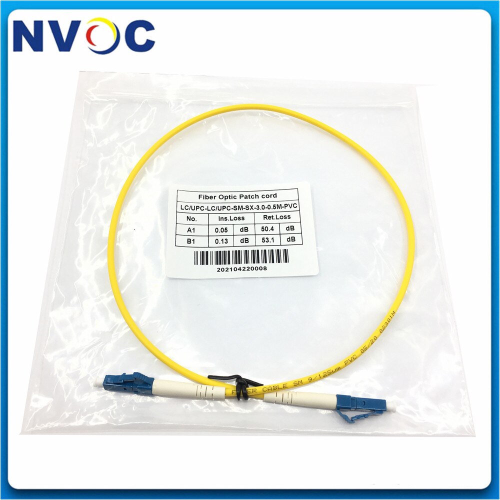 10Pcs/Lot,Single Mode,G652D,Simplex,0.5/1/1.5M,3.0mm,PVC,LC/UPC-LC/UPC Fiber Optic Patch Cord,SM SX LC UPC 0.5M Fiber Jumper