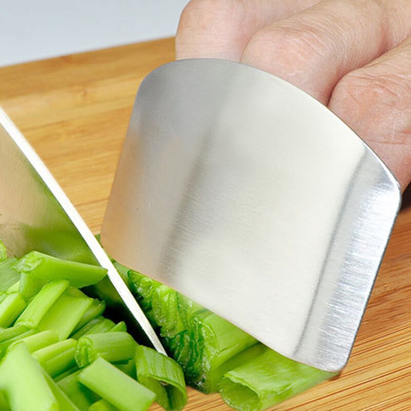 1 stuk vingerbeschermer beschermt vingers, handbeschermer, mesbeschermer, vingerbeschermer, gereedschap, roestvrijstalen keukengereedschap, gadgets