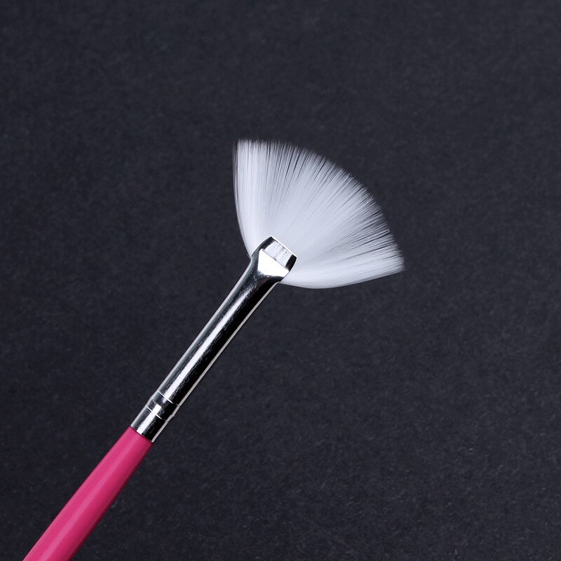 Pincel para uñas arte abanico en forma de abanico, limpieza de polvo, brocha rosa para efecto degradado, para crear manicura, 1 Uds.: Default Title