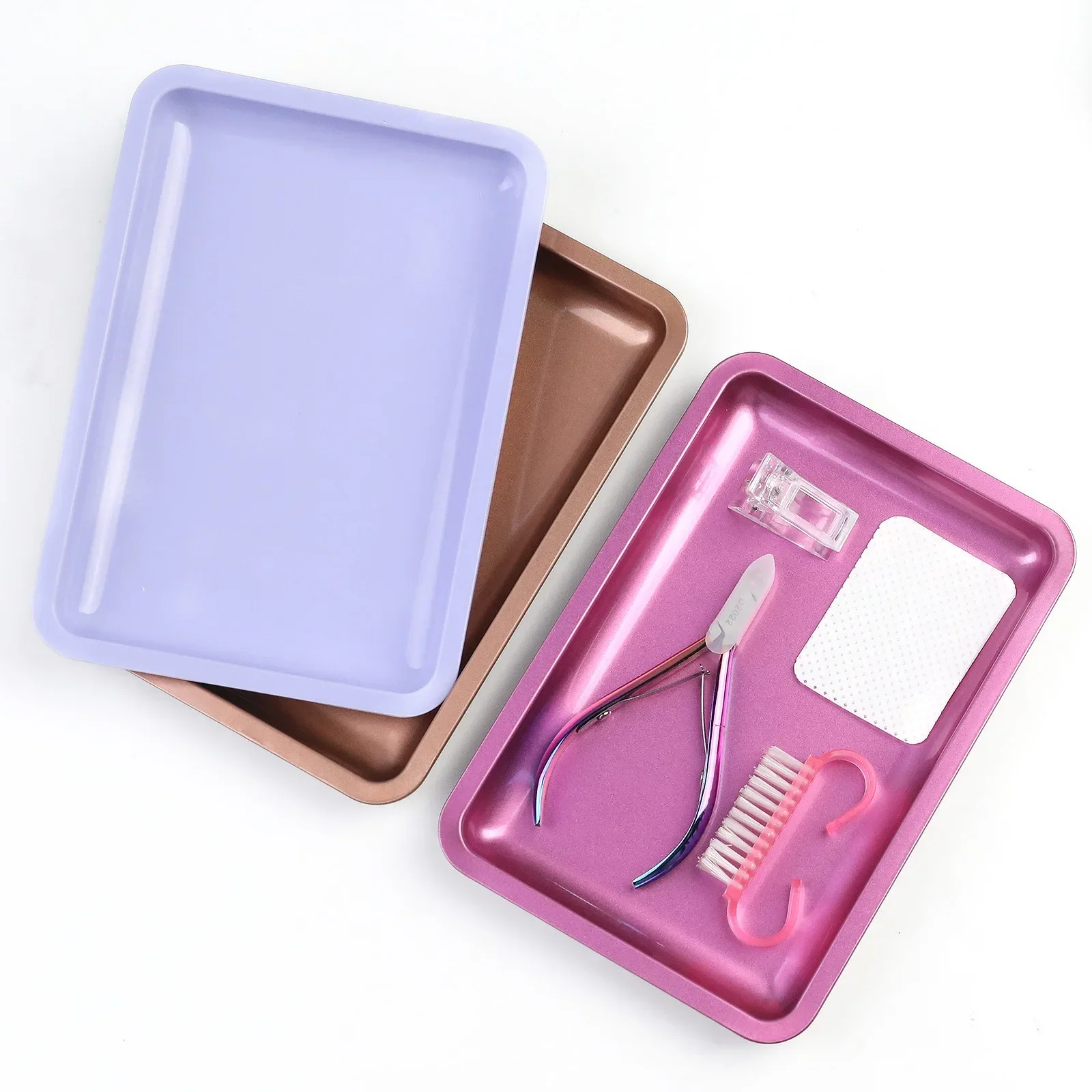 1PC Platz Kosmetische Ablage Nagel Kunst Manikübetreffend Platte Pinzette Schermaschinen Stifte Container Falsche NäGel Gericht Werkzeuge beautilux tablett