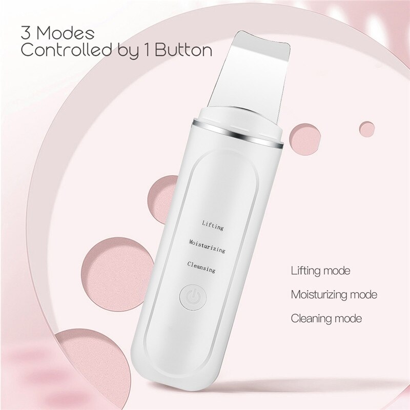 Ultrasone Trillingen Gezicht Scrubber Massager Pore Cleaner Lift Vuil Neus Comedondrukker Ems Mini Valuta Peeling Machine