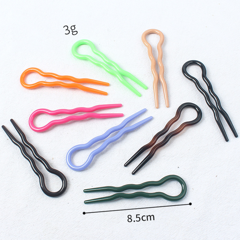 Retro moño para el cabello en forma de U palillos para el cabello Clip pasadores horquillas mujer niñas cola de caballo cabeza de albóndiga accesorios para el cabello dulces