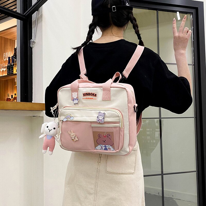 Mochila pequeña de nailon impermeable para mujer, bolso escolar bonito para chicas adolescentes, morral de viaje, mochila para estudiantes